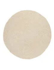[Miss Amara] Nessa Crochet Indoor Outdoor Round Rug in Beige
