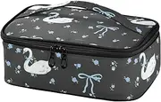 Amooorous Adult Lunch Bag Blue Crushed Swan Small Reusable Tote Bag Lunchbox For Men Thermal Lunch Bag Travel