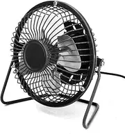 ZOMTOP 4'' USB Mini Desk Fan Small Desktop Fan Quiet and Powerful Metal Design USB Powered (Black)