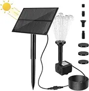 1.5W Outdoor Solar Fountain Pump for Bird Bath Solar Power Water Pump Kits with 7 Spray Patterns Garden Solar Watering Feature for Pond Pump Pool Aquarium Fish Tank (A)