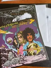 THIN LIZZY VAGABONDS OF THE WESTERN WORLD YELLOW LP & ERIC BELL SIGNED PRINT ++