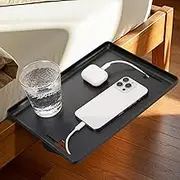 Removable Bedside Shelf, Bedside Tray for Bunk Beds, Bed Storage Organizer Shelf, Bedroom with Clip on Nightstand for Bedroom (Mounted on Bed Frame) (1, Black)