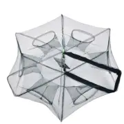(6-Hole)Foldable Crab Shrimp Fishes Crawfish Net Trap Cast Dip Cage For LJ