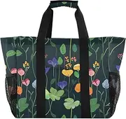 [sanluoli] Tote Bags Collapsable Beach Bag Sandproof with Handles Travel Laundry Bag, Botanical Illustration Green, 1 size