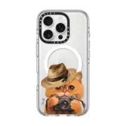 iPhone 16 Pro Clear Case MagSafe Compatible Amber Cat by LeonLollipop