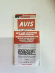 Vintage Avis Rental Agreement Folder