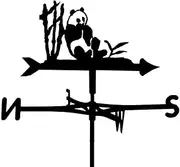 Wind vanes, Outdoor Garden Weather Vane with Cat and Parrot Ornament, Moon Stainless Steel Weathervane Wind Direction Indicators for Roofs Panda Yard Patio Decor