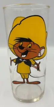 Vintage 1973 Pepsi Speedy Gonzales Looney Tunes FEDERAL Thin Glass–White Letters