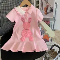 在飛比找蝦皮購物優惠-女童連衣裙粉色兔子 TB188 TN189 女童連衣裙