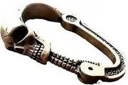 Stainless Steel Carabiner - Skull Keychain, Gothic Keychain, Punk Carabiner | Rust-Proof Stainless Steel Skull Carabiner Keychain with Movable Jaw, Ideal for Bags, Keys, and Adding a Unique Style