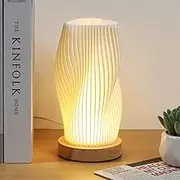 Small Bedside Lamp,Night Stand Lamp,Side Table Lamps,Mini Bedside Table Lamp,Bedroom Table Lamp,Bedside Lamp with Woodbase,Dimmable Bedside Table Lamp,Vintage Nightstand Lamps