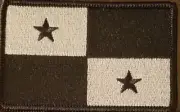 Panama Flag Patch W/ VELCRO® Brand Fastener Gray & Black Tactical Black Border