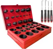 419Pcs 32 Sizes Metric O-Ring Kit Nitrile Rubber Seals O Rings Washer Fit for Faucet Professional Plumbing Automotive Gaskets(419pcs with Hooks)