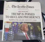 DONALD TRUMP NOV 6TH 2024 ELECTION WINNER FULL NEWSPAPER THE SEATTLE TIMES FS
