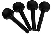 4Pcs 4/4 Size Violin Fiddle Tuning Peg Set Ebony Wooden Repla Ent Black Deco Ed with Pattern On Top for 4/4 Size Violin