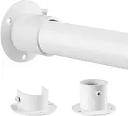 Clothes Rail Extendible White Matt, 74-223 cm, Coat Rail, Diameter 32 x 28 mm, 1 Piece Adjustable Clothes Rail with Round Base for Cupboard, Suitable for Bedroom Wardrobe, Living Room
