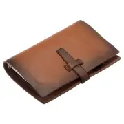 A6 PU Leather Binder Journal Refillable Planner Organizer w Buckle Brown