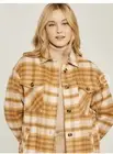Love Tree Women's Cozy Soft Sherpa Coat Plaid Shacket