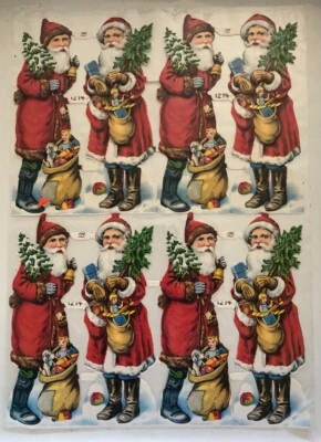 VINTAGE SANTA DIECUT SCRAP EAS 1214 GERMANY NEW IN PACKAGE