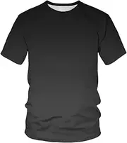 [Bdwtsvoksrk] 3D Printed Crew Neck Short Sleeve T-Shirt Quick Dry Top,Solid Color T-Shirt Gradient Color