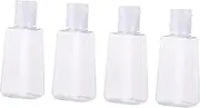 Gogogmee 4 Set Portable Empty Bottle with Keychain Holder Refillable Hand Bottles for Soap Lotion Liquids Stylish Covers for Easy Carrying