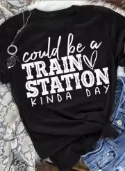 could be a TRAIN STATION kinda day Yellowstone T Shirt BLACK Beth Dutton RIP