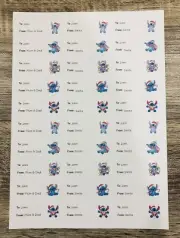 30x Personalised Christmas Gift Stickers Labels Disney Lilo And Stitch Mix Santa