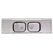 Clark Double Centre Bowl Benchmark Sink With No Tap Hole