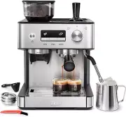 Espresso Machine with Grinder, 20 Bar Expresso Coffee Machines with Milk Frother