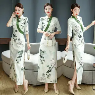 旗袍改良版連衣裙女復古中式 旗袍夏款中國風優雅修身