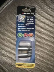 New Monster 140078-00 Less Tool RG6 Quad F Coax Connectors, 2-Pack