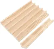 BATHVEVE 6pcs Wooden Domino Trays Wood Tile Racks Desktop Domino Holders Multi-Function Letter Display Bases for Tiles Mexican Train Mahjong Game 19cm