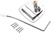 Vaguelly 1Set Electric Guitar Tremolo System Bridge Tailpiece for Replacement Parts for Classic Electric Guitars Silver Finish