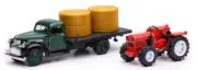 NewRay 1:32 Scale Die Cast 1941 Chevy Flatbed w/Farm Tractor
