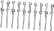Gatuida Stainless Fitting Terminal 10pcs/Kit for Cable Railing Stairs Garden Easy to Assemble