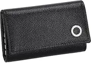 Bvlgari 284227 Men's BLK Key Chain, H: 3.7 x W 2.4 x D 0.2 inches (9.5 x 6 x 2 mm), Black, H:9.5×W:6×D:2