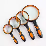 Magnifying Glass HD Optical Glass Lens Rubber Handle Handheld Reading Magnifier
