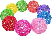 ULTECHNOVO 1set Colorful Rattan Balls Decorative Pendant for Wedding Display Home Decor Photography Props and Party Adornments Versatile Indoor Outdoor Use Random Color 9pcs