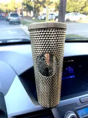 Starbucks 2022 Gold Tumbler Christmas 24oz Studded Cup Gold Straw Cup Studs