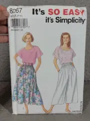 Womens Skirt And Pants Sewing Pattern Simplicity 8267 Size 6-24 Vintage Uncut