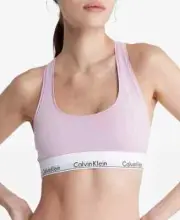 CALVIN KLEIN Logo Laserbond Pink Racerback Bralette - Small ~ F3785 nwt $30.00