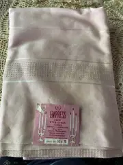 Empress Vintage Tablecloth Pink Satin Lurex Crease Resistant 52x70Square New
