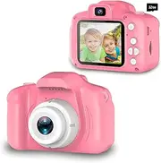 Upgrade Kids Selfie Camera, Christmas Birthday Gifts Toys for Children, HD Digital Video Cameras for Toddler, Portable Toy for 3 4 5 6 7 8 Year Old Boy Girl with 32GB SD Card (Pink)