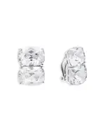 Shashi Ricky Diamond Crystal Clip On Stud Earrings in Silver Plated