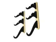 Birch Wood Polished Wall Mount Triple Snowboard / Wake Board / Pole Rack , Black