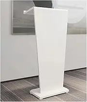 Floor Podium Lectern Wooden Podium Stand Standing Desk with Storage Shelf Portable Church Pulpit Easy Assembly 53 * 33 * 1140 Cm