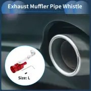 Turbo Sound Exhaust Muffler Pipe Whistle Rear Tailpipe L Aluminum Red 1 Set