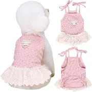 Yaopelky Dog Summer Clothes for Small Medium Dogs Cat Daisy Flower Cute Pet Dress with D-Ring Sleeveless Puppy Outfits Doggy Shirt for Shih Tzu Yorkie Chihuahua Colthe (Pink, X-Large(9.3-13.2lb))