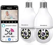 Heemketz - 3MP Spotlight Security Camera, 360° Wireless Security Cameras, Outdoor Color Night Vision, Motion Detection & Alarm, WiFi Security Camera