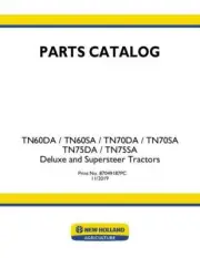 New Holland TN60DA TN60SA TN70DA TN70SA TN75DA TN75SA Parts Catalog PDF/USB